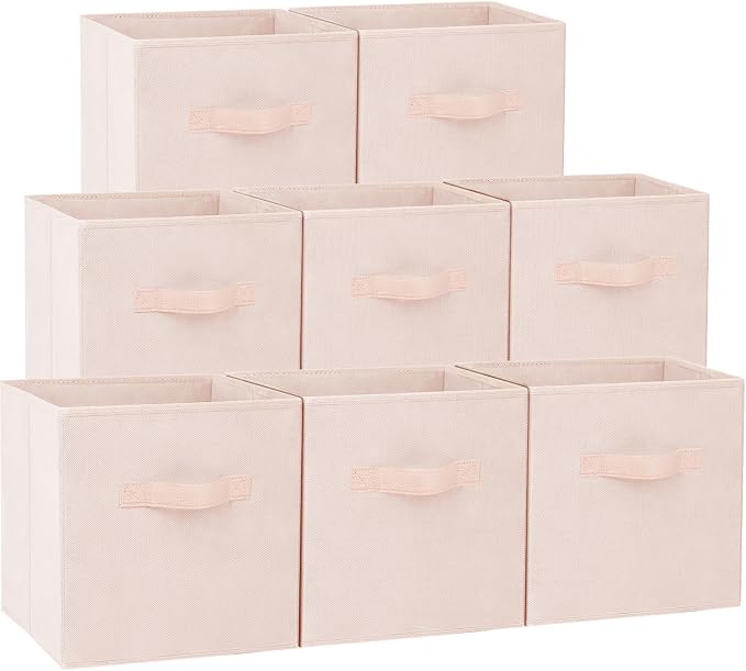 Criusia Storage Cubes - 13 Inch Heavy Duty Fabric Storage Bins for Shelves Closet Cube Organizer - 8 Pack Collapsible Cube Storage Bins Baskets for Clothes Blankets Toys - Nursery Organization by Criusia