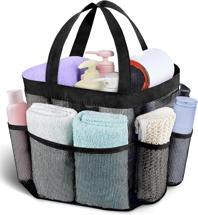 Attmu Mesh Shower Caddy Portable, Quick Dry Hanging Shower Tote Bag for College Dorm Room Essentials, Large Capacity Shower Caddy Dorm for Bathroom Gym Swimming by Attmu
