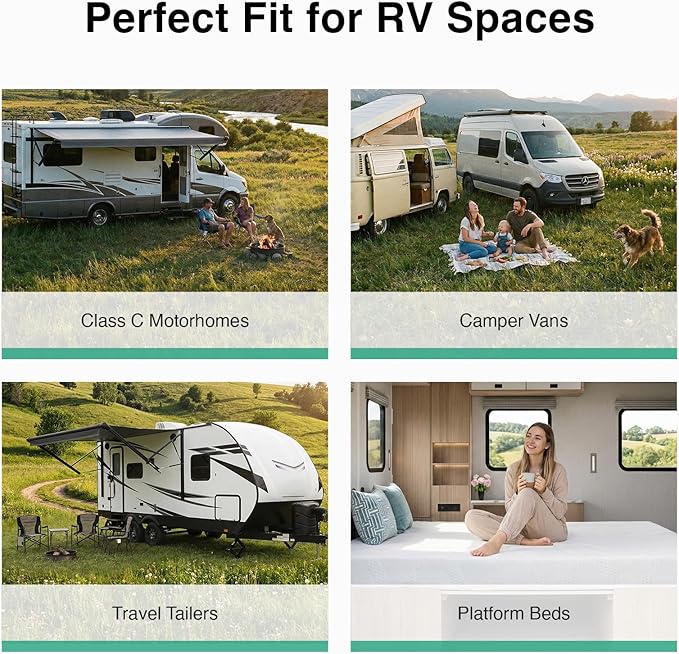 Novilla 8 Inch RV Short Queen Mattress, Gel Memory Foam Short Queen Size Mattress for RVs, Campers & Trailers, Cooling & Breathable Design, CertiPUR-US Certified, 75"x60"