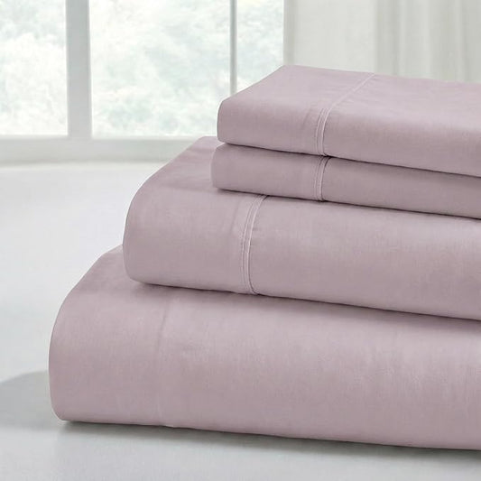 Modern Threads Soft Microfiber Solid Sheets - Luxurious Microfiber Bed Sheets - Includes Flat Sheet, Fitted Sheet with Deep Pockets, & Pillowcases Dusty Mauve King