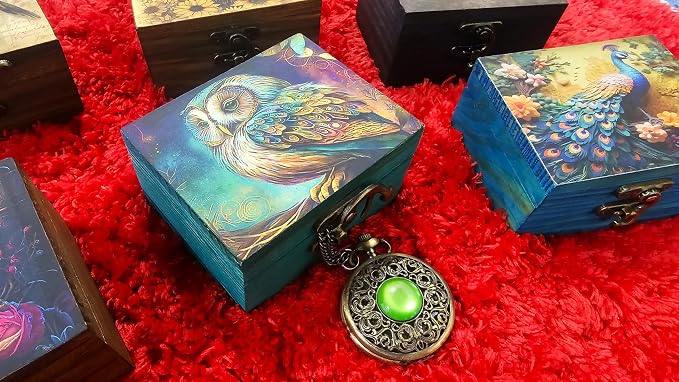 Owl Trinket Box Small Jewelry Keepsake Box | Earrings Necklace Storage Box for Girls Women | Owl lovers Gift Idea Valentine's Day, Birthday Christmas, Weddings, Animals Ornaments for Home Décor - Image 3