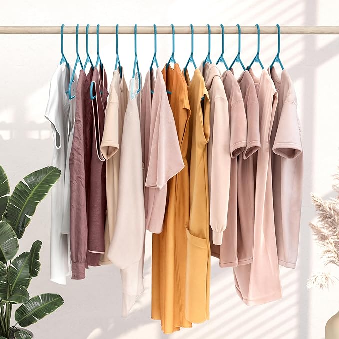Plastic Hangers 20 Pack Blue - Clothes Hangers - Makes The Perfect Coat Hanger and General Space Saving Hangers for Closet and New Apartment Essentials - Percheros Ganchos para Colgar Ropa Hangars - Image 6