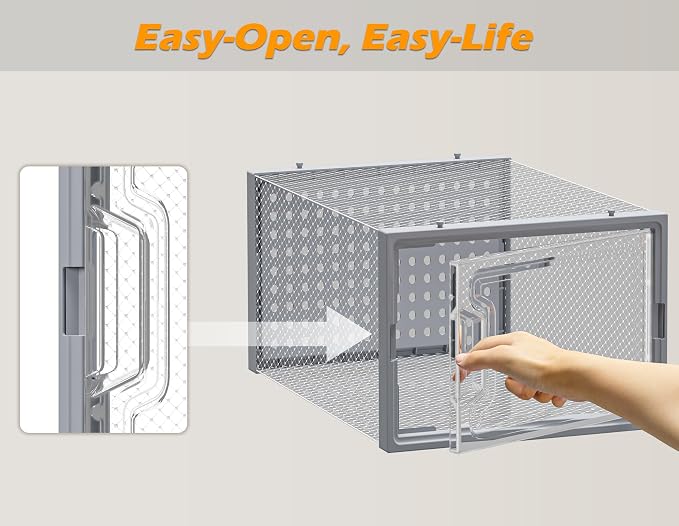 HOMIDEC Shoe Storage, 12 Pack Shoe Organizer for Closet, Shoe Boxes Clear Plastic Stackable Shoe Containers with Lids for Size 10 - Image 5