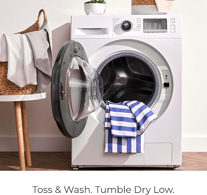 Mellanni California King Sheets Set - 4 PC Iconic Collection Bedding - Hotel Luxury, Soft, Cooling Bed Sheets - Wrinkle, Fade, Stain Resistant (Cal King, Oxford Stripe Blue Nova)