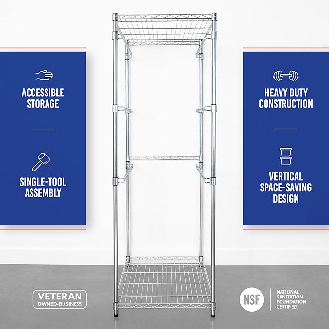 SafeRacks Tote Rack WS-BR27-5-Tier Steel, NSF Certified, Garage Bin Storage - 31 x 23 x 68 in, 1 Pack - Image 5