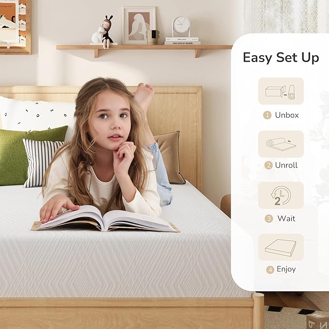 MLILY Full Mattress in a Box, 6 inch Mattresses for Platform Bed Double Size Daybed Bunk, Memory Foam Medium Firm