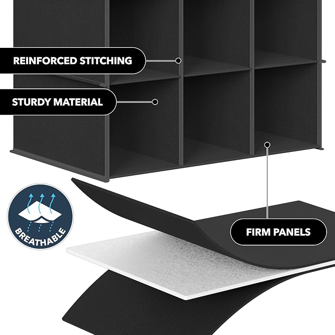 Simple Houseware 24 Section Shelves Hanging Shoes Organizer Holder for Closet, Black - Image 5