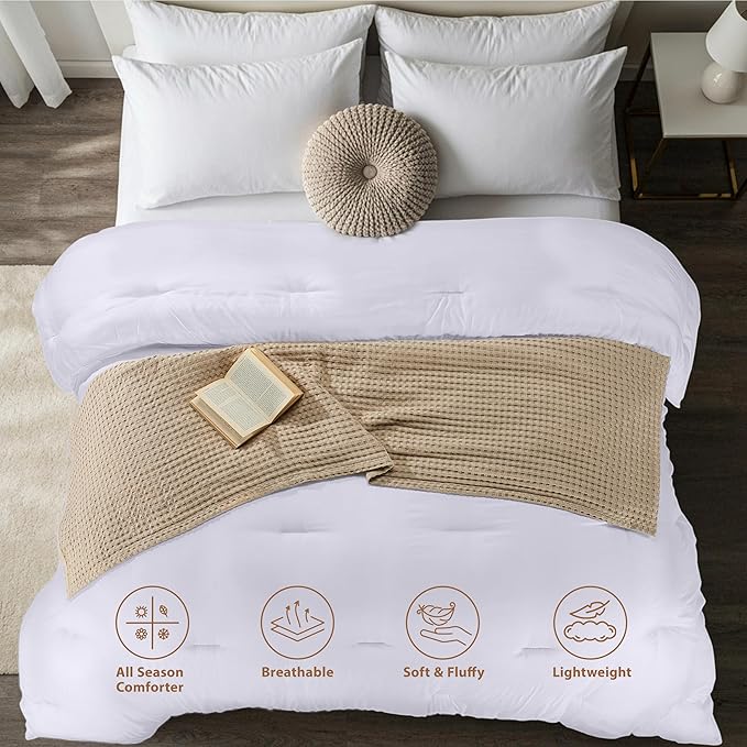 Utopia Bedding All Season Down Alternative Quilted Twin XL Comforter, Duvet Insert with Corner Tabs, Machine Washable, Bed Comforter (White)