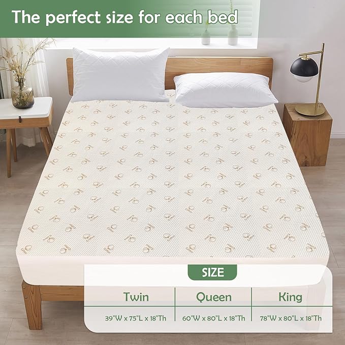 2 Pack Queen Size Mattress Protector Waterproof, Breathable Cotton Terry Bed Pad Cover, Deep Pocket Fitted Sheet for 8-24 Inch Mattress