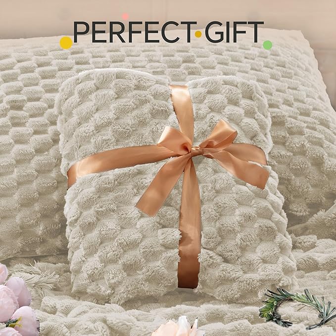 BEDELITE Fluffy King Size Comforter Set - Linen Fleece Soft Comforter for King Size Bed, Luxury Warm Bedding Set for Winter, Fuzzy Bed Set 3 Pieces (1 Comforter, 2 Pillowcases)
