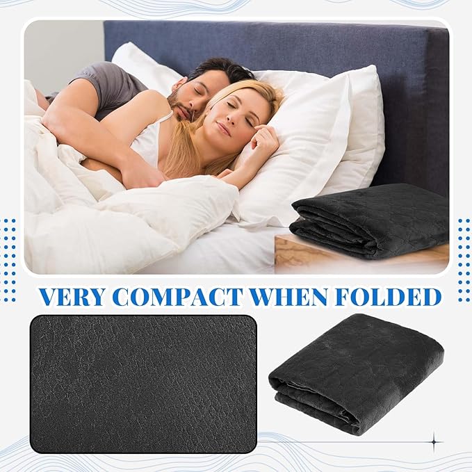 Couples Waterproof Mat Lover Reusable Stainproof Blanket Quiet Easy Use Towel Protector for Adult Multi Functional Bed Sheets Couple Messy Play Pleasure Comfort(Black,54 x 34 Inch)