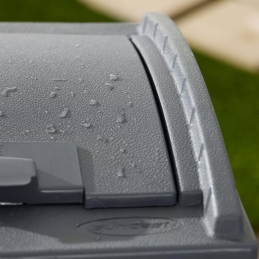 Suncast 2 Pack Trash Hideaway Refuse Container, Stylish Resin Outdoor Garbage Bin with Latching Lid, 30 to 33 Gallon Capacity, Cyberspace - Image 4