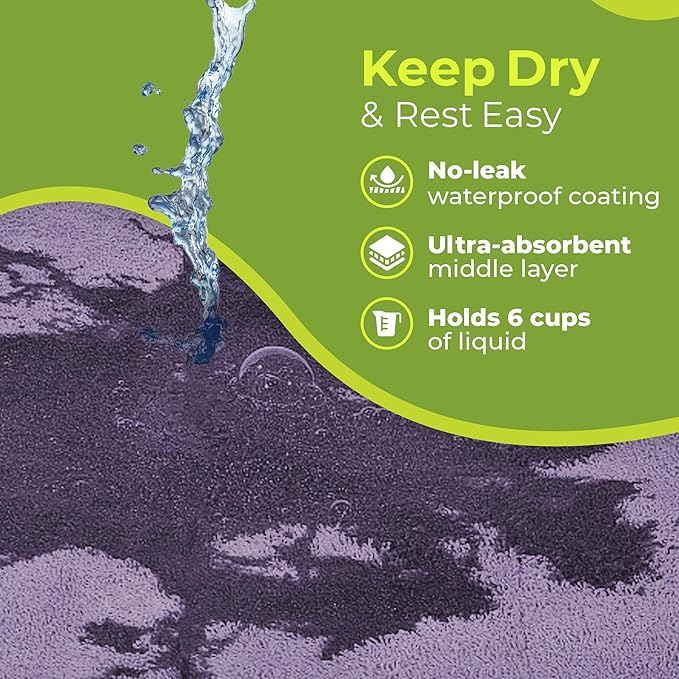PeapodMats Bedwetting & Incontinence Waterproof Bed Mat - Reusable Underpad. Secure Placement & Breathable. Washable. Enviro Friendly 3x3 (Mauve) Mattress Protector & Pee Pad for Kids & Adults