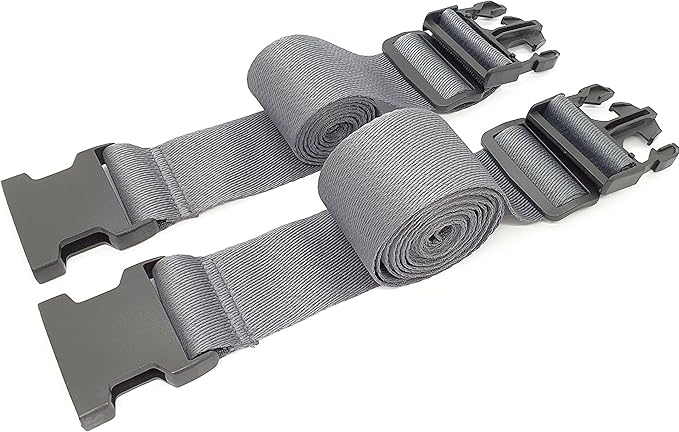 ONE K 2PCS Topper/Memory Foam Mattress Packing Straps for Moving or Storage (60" x 2", Dark Grey)