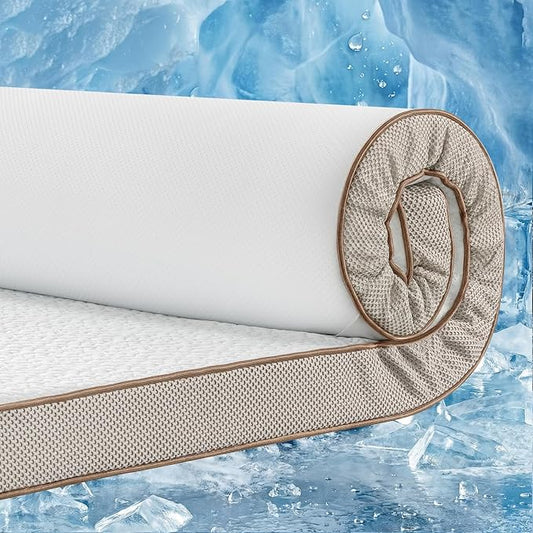 BedStory Cooling Mattress Topper Queen Size, 3 Inch Gel Infused Memory Foam Topper with Cool-to-Touch Removable Cover, Pressure Relief & Deep Refresh Sleep, CertiPUR-US Certified