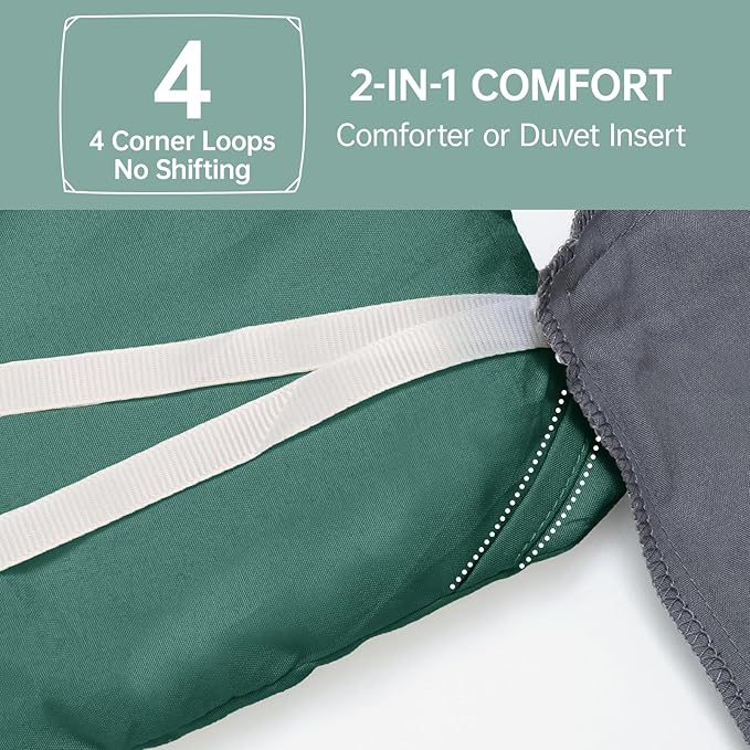 MUXHOMO Queen Comforter Set, All Season Ultra Soft Down Alternative Bedding - 3 Piece Lightweight Bed Set Includes 1 Comforter (90"x90") and 2 Pillow Shams (20"x26"), Emerald Green