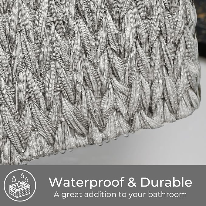 GRANNY SAYS Wicker Storage Baskets for Shelves, Waterproof Wicker Baskets for Organizing, Woven Basket for Shelves, Decorative Basket for Living Room, Grey - Image 4