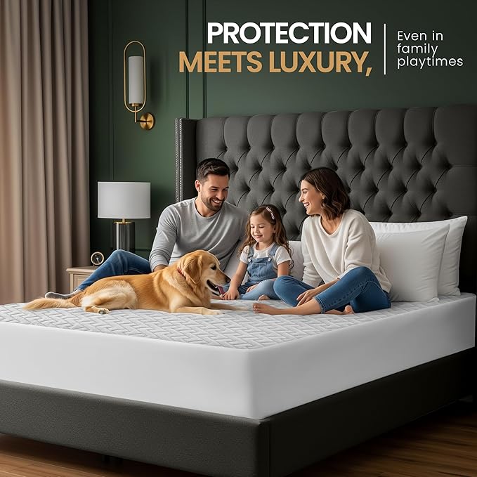 Utopia Bedding Waterproof Mattress Protector Twin XL Size, Premium 3D Air Soft Fabric Mattress Cover, Fits 15 Inches Deep, Breathable, Fitted Style with Stretchable Pockets