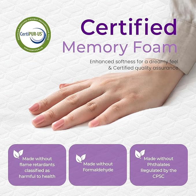 GAESTE 6 Inch Twin XL Cooling Memory Mattress Medium Firm CertiPUR-US Certified Foam, Pressure Relief & Cool Sleep Mattress-in-a-Box Comfort & Supportive Fiberglass Free (Twin XL, 6 in)