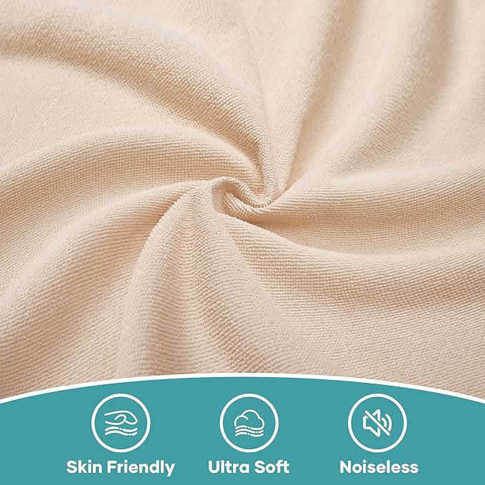 OhGeni 100% Waterproof Mattress Protector, Queen Beige Size, Fitted Sheet with Deep Pockets, 6''-18'', Premium Noiseless Breathable Soft Material, Mattresses Cover for Bed