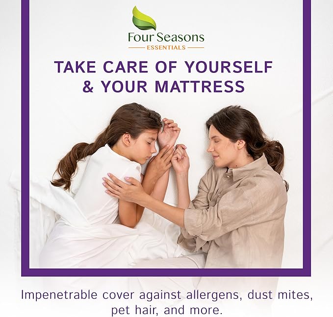 Full Extra Long (XL) Waterproof Mattress Protector - Fitted Sheet Style - Hypoallergenic Premium Quality Cover Protects Against Dust, Allergens