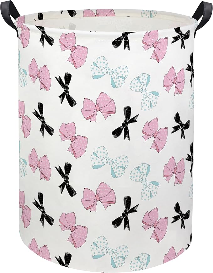 HIYAGON Butterfly Baby Laundry Basket Baby Hamper for Nursery Girl Kids Butterfly Hamper Cute Kids Toys Storage Bin Organizer Butterfly Room Decor for Home(Bowknot) by HIYAGON