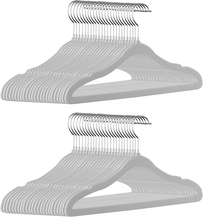 GoodtoU Kids Hangers Velvet 50 Pack 14" - kids Felt Hangers Non Slip Toddler Hanger Childrens Hanger for Kid by GoodtoU