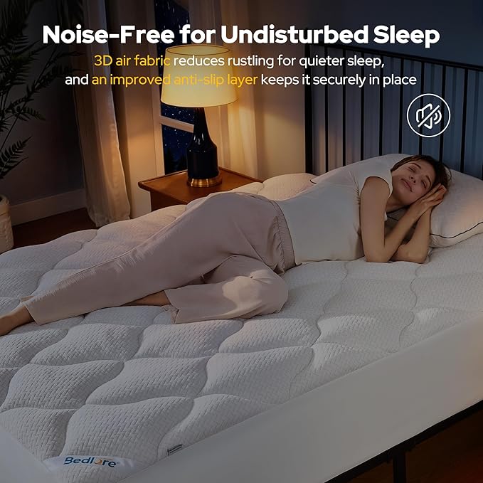 BEDLORE Waterproof Full Size Mattress Pad, Quilted Fitted Mattress Topper with Deep Pocket 6"-15", Breathable & Noiseless Mattress Protector Bed Cover Padded, Machine Washable
