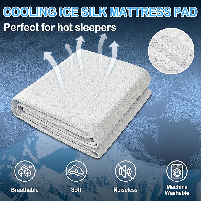 Mooreeke Premium King Size Nylon Mattress Protector, 100% Waterproof, Naturally Cooling, Smooth, Noiseless, Breathable & Softer Than Bamboo, Fitted Mattress Cover with Deep Pocket Up to 18"
