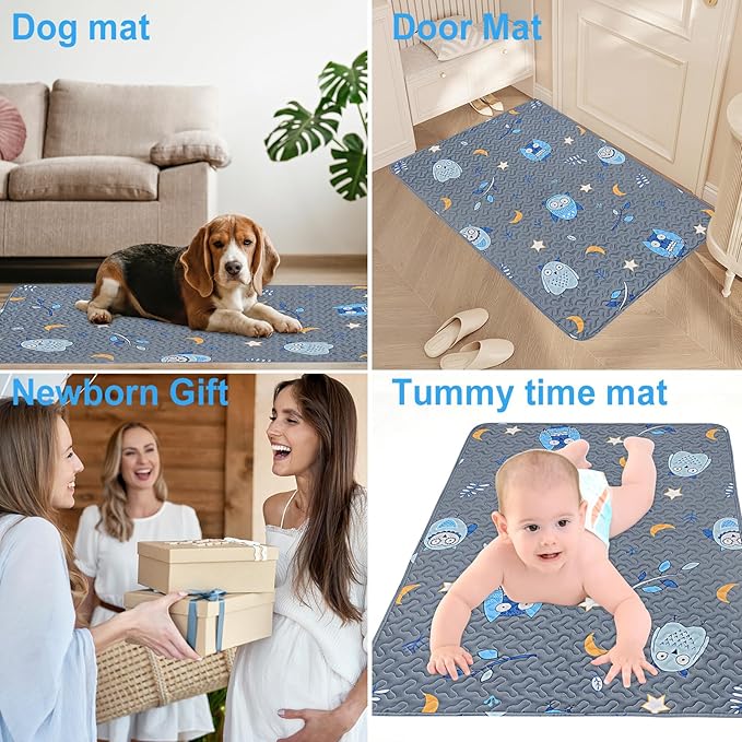 Quilted Pack n Play Sheet Fitted, Breathable Thick Pad for Pack and Play Mattress, Pack and Play Mattress Sheet fits Graco, Portable Mini Cribs, Play Yards, Padded Playpen Protector Cover