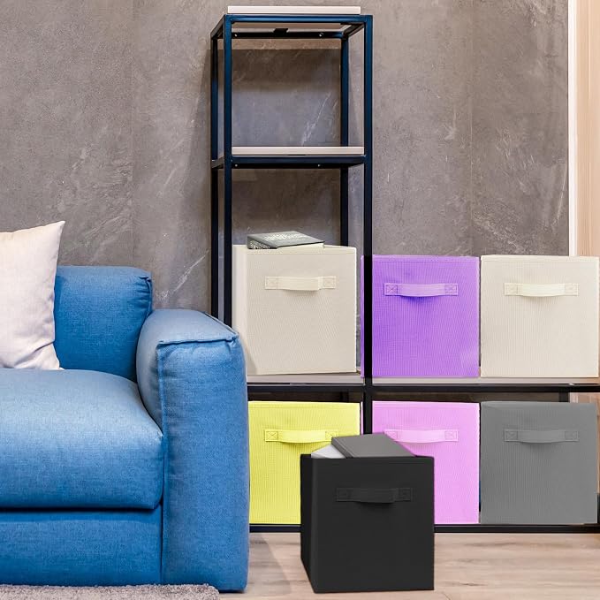2 Pcs Storage Cubes, 10.5 Inch Collapsible Storage Bins, Fabric Foldable Bins for Organization, Durable Storage Bins for Closet, Shelves, Offices (Pink) - Image 8