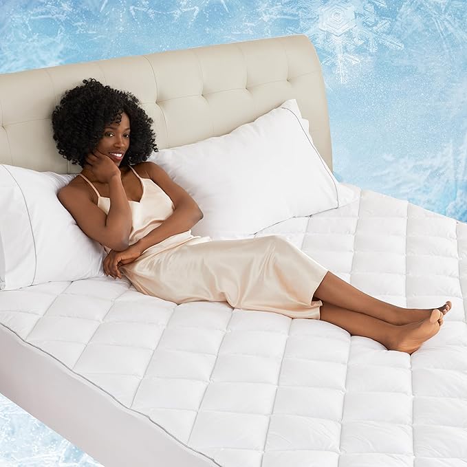 Sunflower Cooling Quilted King Mattress Protector, Mattress Pad Chill Soft, King Mattress Cover, 18-22" Extra Deep Pocket Thin Version, Machine Washable Durable