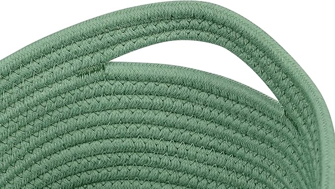 CubesLand Cube Shelf Closet Storage Baskets Bins Set 2,Woven Basket for Organizing/Storage,Long-lasting &Skin-friendly Toy Storage Basket Bin,Stylish Room Decor Basket,Cotton Rope Basket Green - Image 5