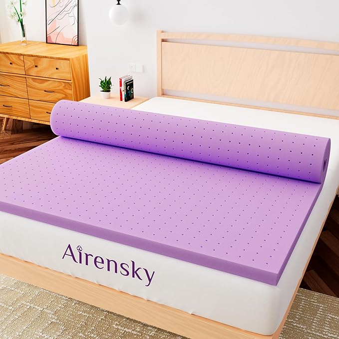 Airensky 2 Inch Cooling Gel Memory Foam Mattress Topper King Size - CertiPUR-US Certified Bed Topper, Pressure Relief for Back Pain, Breathable Design, Odor-Free (76"x80")