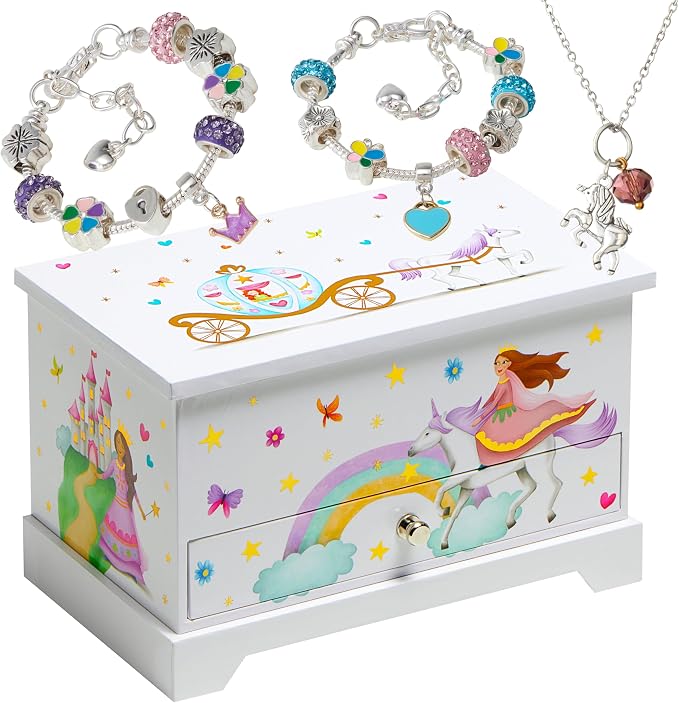 ABI + OLIE Kids Musical Jewelry Box for Girls 8-12 - Music Box for Girls - Princess Castle Unicorn Theme by ABIOLIE
