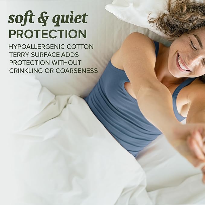 Beckham Hotel Collection Mattress Protector — Hotel-Grade Cotton Blend, Silent Waterproof Protection, Low-Profile Design That Preserves Mattress Feel, California King