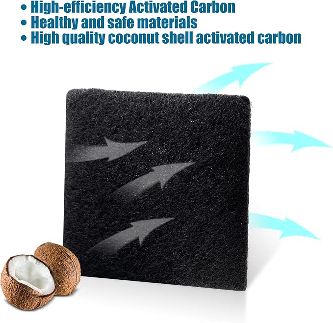 6 Pack Trash Can Odor Absorbing Filter Refills for EKO Garbage Cans, Activated Charcoal Deodorizer Compatible with EKO Step and Touchless Trash Cans with Built-in Filter Compartment - Image 2