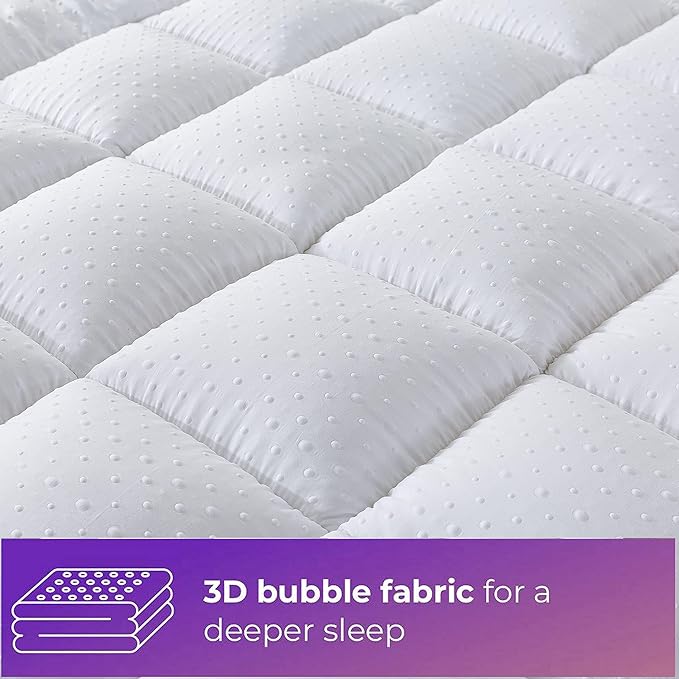 Mattress Topper Full Mattress Pad Protector - Quality Plush Luxury Down Alternative Pillow Top - Extra Thick Mattress Cover(Full Size), White