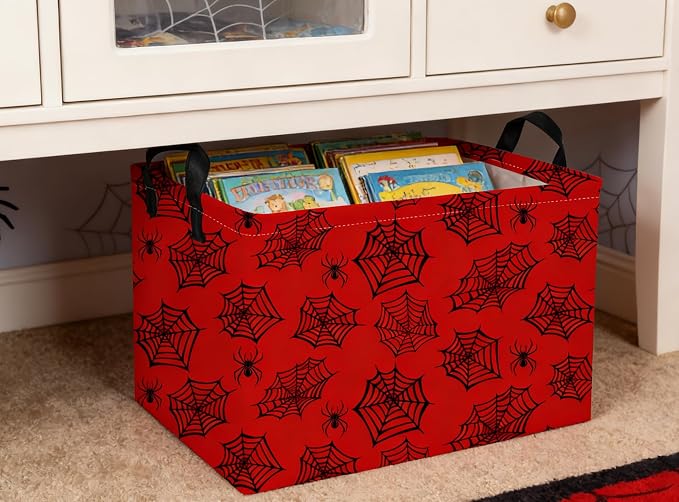 Rectangular Kids Baskets Spider Basket Cute Storage Bins Organizer Box Boys Room Decor for Home.(Red spider) - Image 6
