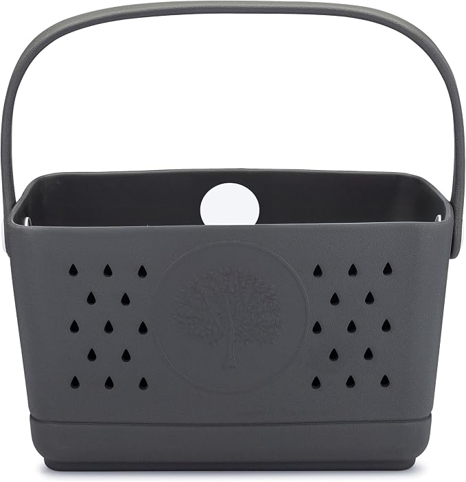 Parker Baby Large Bath Caddy | BPA Free & Food Grade Shower Caddy Organizer for Toys & Supplies | Quick-Dry, Sturdy & Perfect Size Shower Basket w/Handle in Neutral Colors by ParkerBabyCo