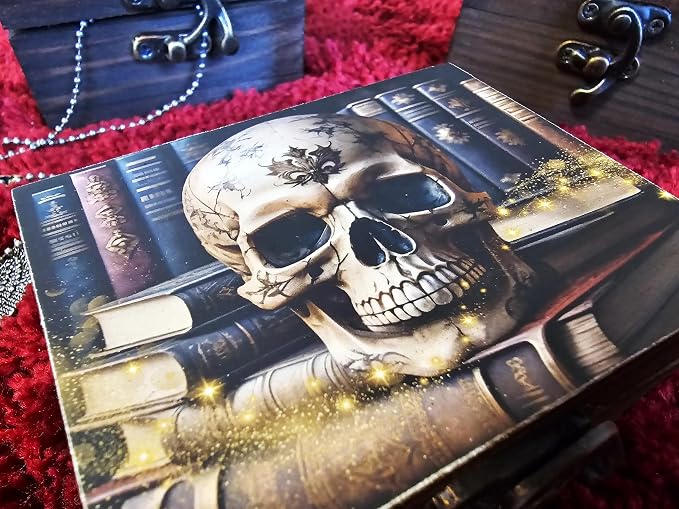 RK Collections Skull Head Trinket Box Small Jewelry Keepsake Box | Gothic Skeleton lovers Gift Idea, Skull's Soul Spiritual for Girls, Women, Men, Gift Idea, Home Décor (3SKS) - Image 2