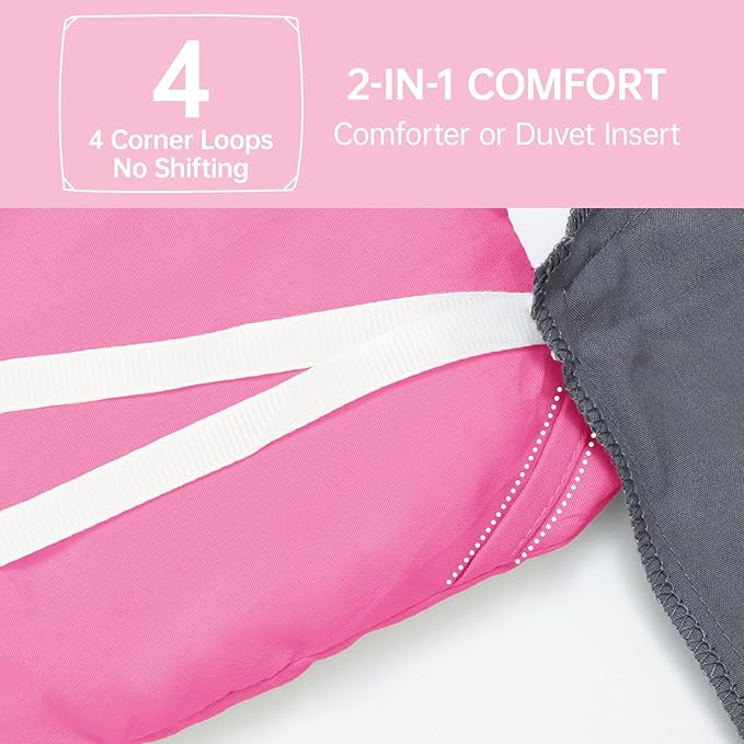 MUXHOMO King Size Comforter Set, All Season Ultra Soft Down Alternative Bedding - 3 Piece Lightweight Bed Set Includes 1 Comforter (104"x90") and 2 Pillow Shams (20"x36"), Hot Pink