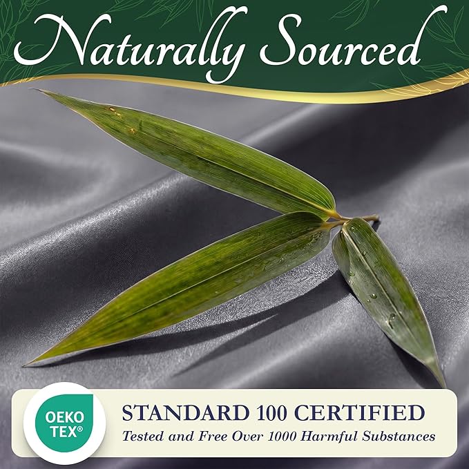 DECOLURE 100% Viscose Derived from Bamboo Sheets Queen Size - Luxury 6 Pc Naturally Cooling Sheets, Ultra Soft Bed Set - Deep 17" Pockets, Durable Double Stitching, Oeko Tex Standard (Grey)