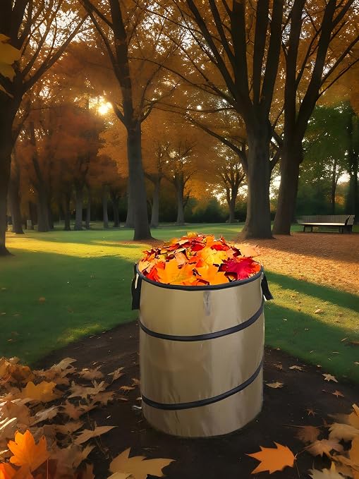 Collapsible Trash can/Folding Garbage Cans,Portable Trash can,Pop Up Trash Can,for Camping Garbage Can Collapsible,Clothes and Toys Recycle bin (BrownColor) - Image 4