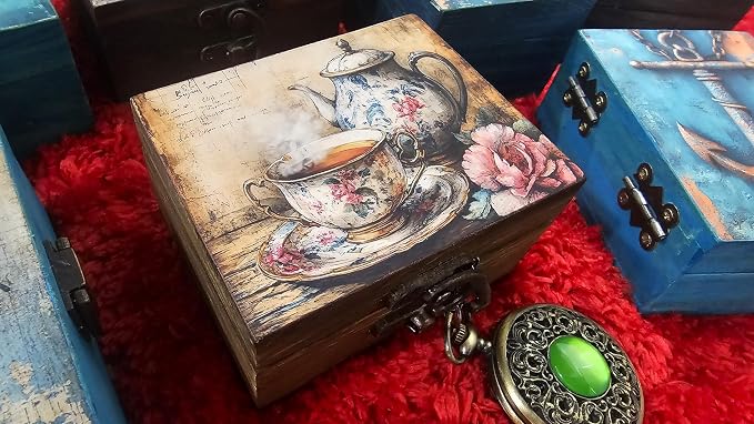 RK Collections Trinket Box Small Jewelry Keepsake Box | Trinket Box lovers Gift Idea, Animals Ornaments for Girls, Women, Gift Idea, Home Décor (Teapot) - Image 3