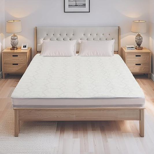 Electric Mattress Pad Twin Size 39"x75" with 10 Hours Auto Off 4 Heat Setting Simple Controller Fit Up to 15 Inch Deep Pocket, Machine Washable - Light White