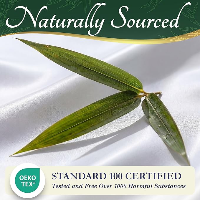 DECOLURE 100% Viscose Derived from Bamboo Sheets King Size - Luxury 6 Pc Naturally Cooling Sheets, Ultra Soft Bed Set - Deep 17" Pockets, Durable Double Stitching, Oeko Tex Standard (White)