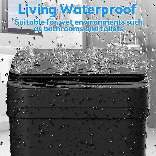 Bathroom Trash Can with Lid, KOEYLE 2 Pack 2.2 Gallon Automatic Touchless Garbage Can, Small Motion Sensor Smart Trash Can, Slim Waterproof Trash Bin for Bedroom, Bathroom, Office, Living Room (Black) - Image 5