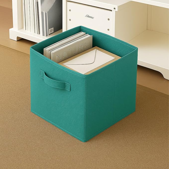 ShellKingdom Storage Bins, Foldable Fabric Storage Cubes And Cloth Storage Organizer Drawer For Closet And Toys, 6 Pack (Forest Green) - Image 6