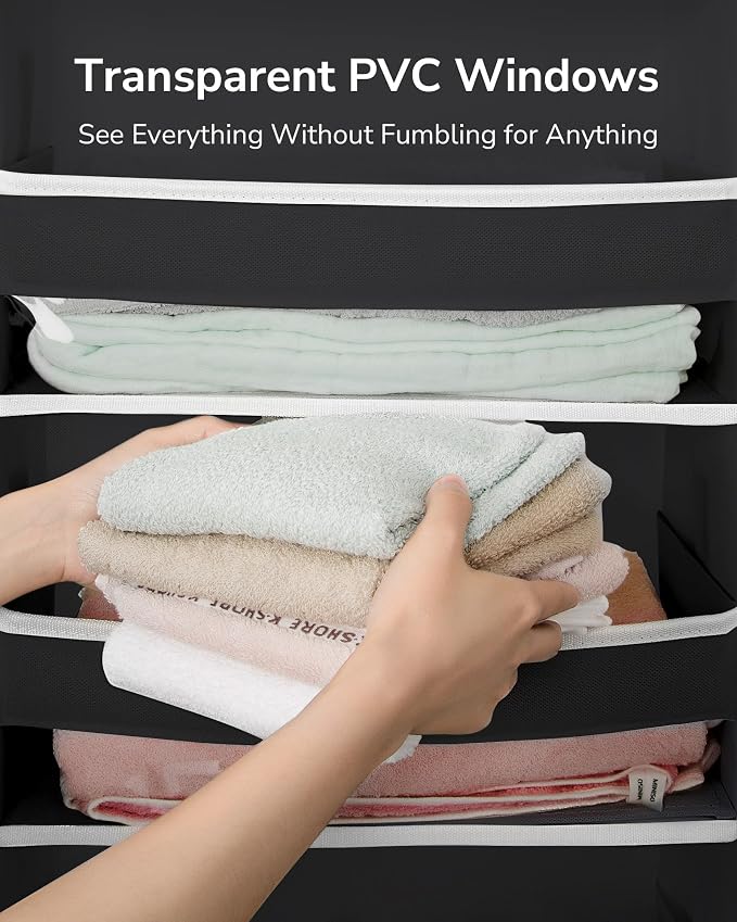 ULG 2Pack-Over The Door Organizer with 6 Large Pockets 12 Side Pockets Door Hanging Organizer Black Door Hanging - Image 3